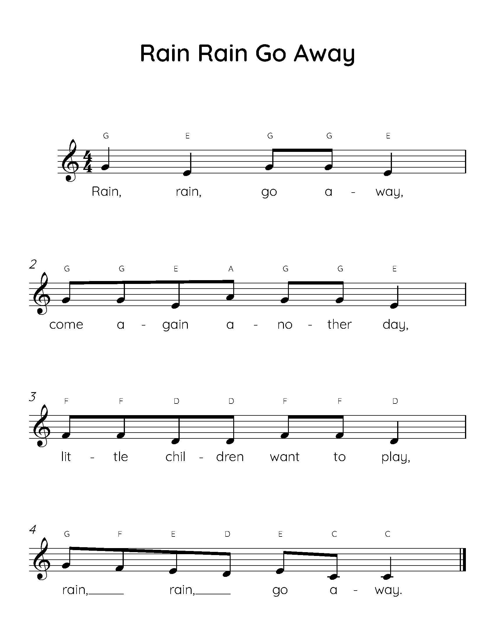 Play Rainy Days: Easy Piano Sheet Music For Kids Play Rainy Days: Easy Piano Sheet Music For Kids