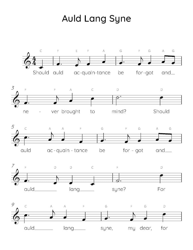 Ring in the New Year: Easy Piano Sheet Music for Beginners