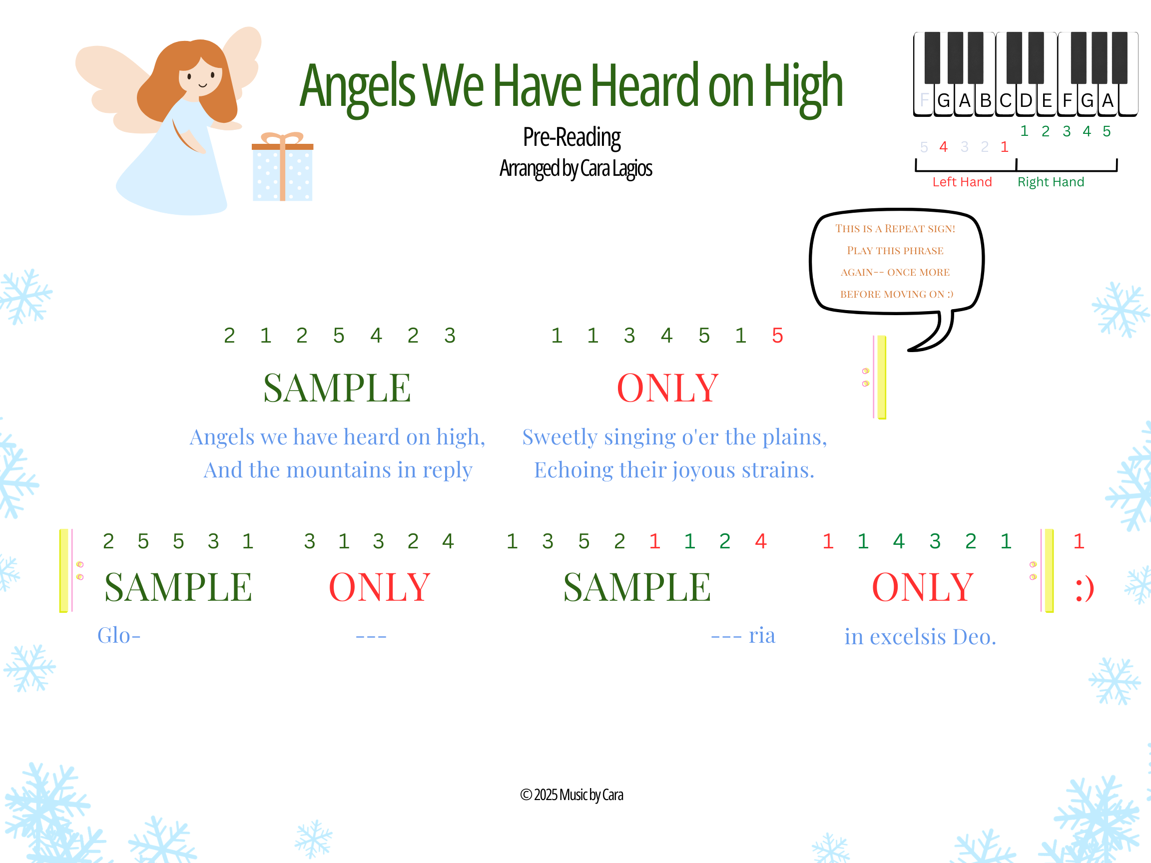 Easy Beginner Piano Lessons: Angels We Have Heard on High