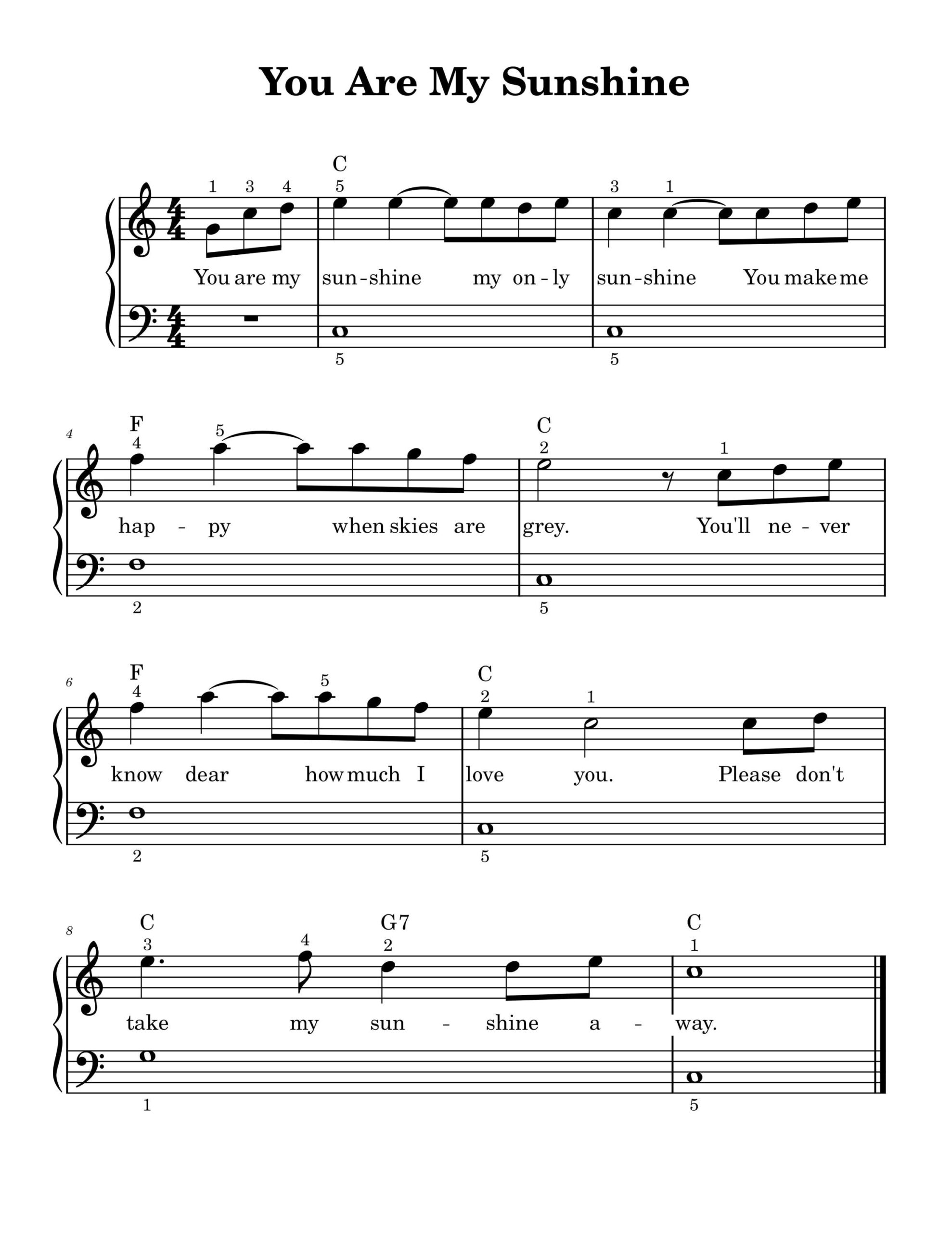 Play Your Favorite Tune: ‘You Are My Sunshine’ Piano Sheets