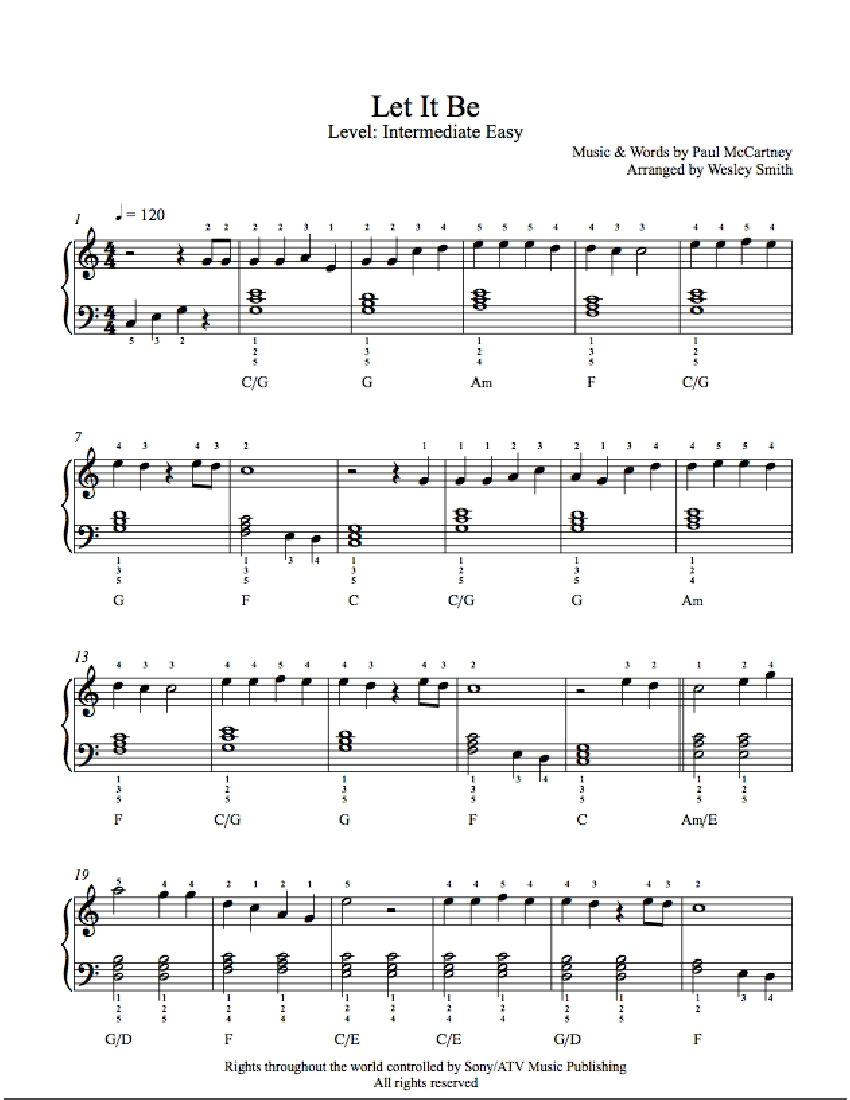Download Free Beatles Sheet Music for Let It Be Download Free Beatles Sheet Music for Let It Be