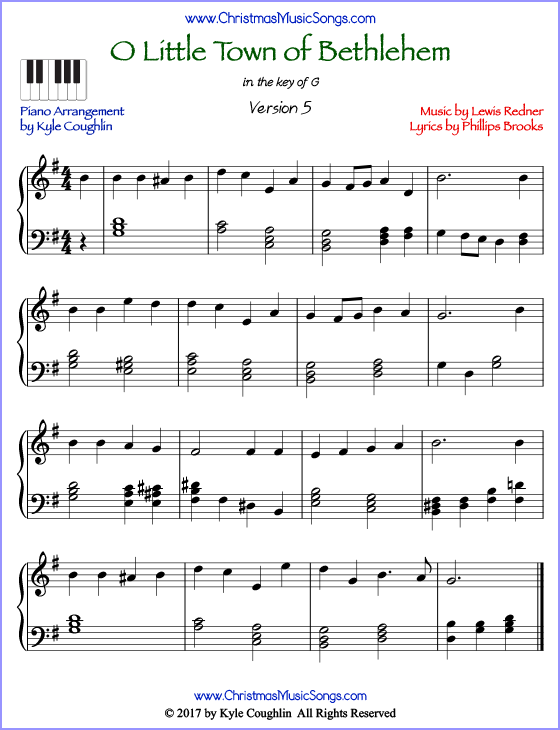 Free Bethlehem Piano Sheet Music to Download