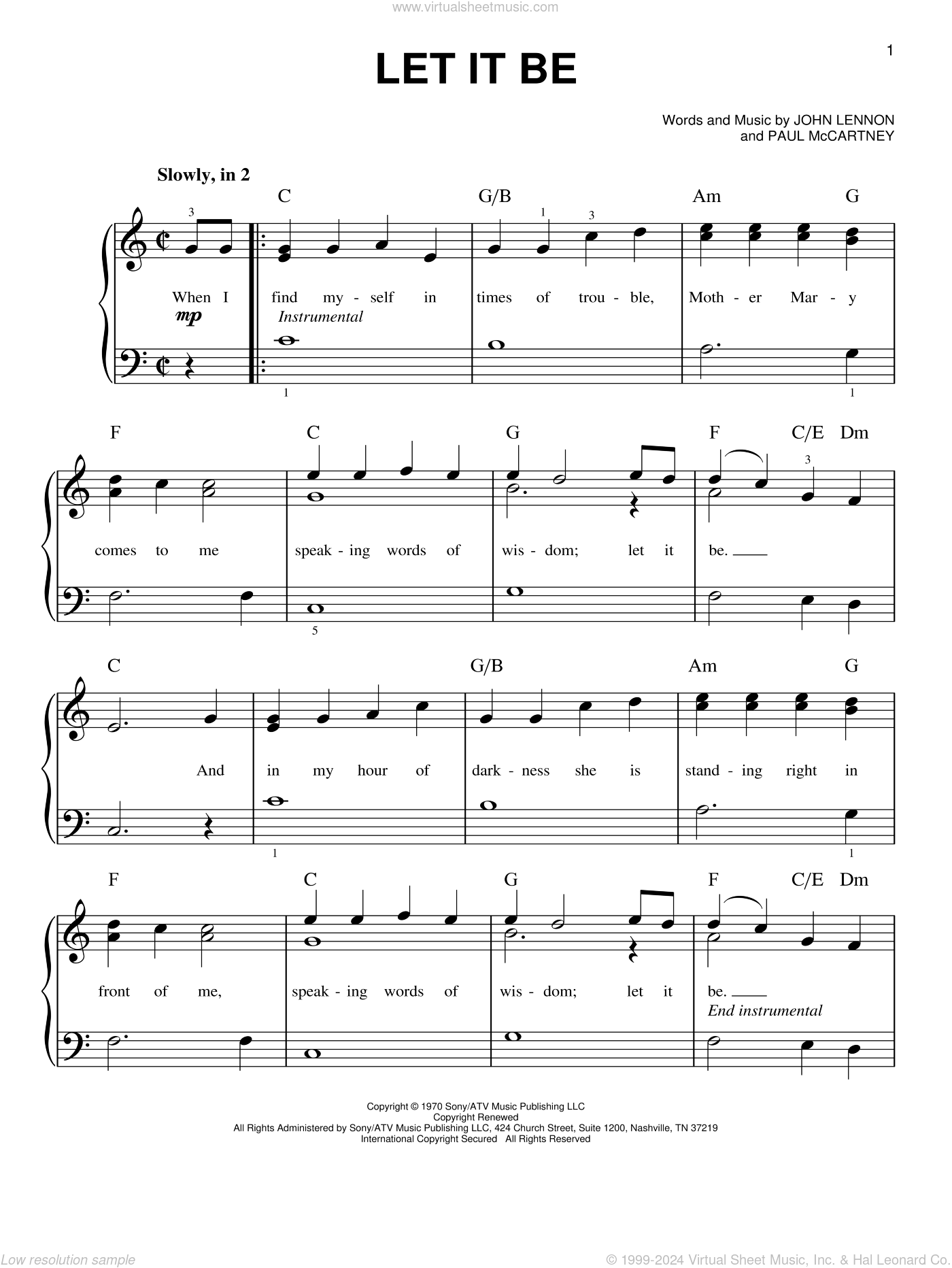 Easy Piano Sheet Music: Play Let It Be in Minutes