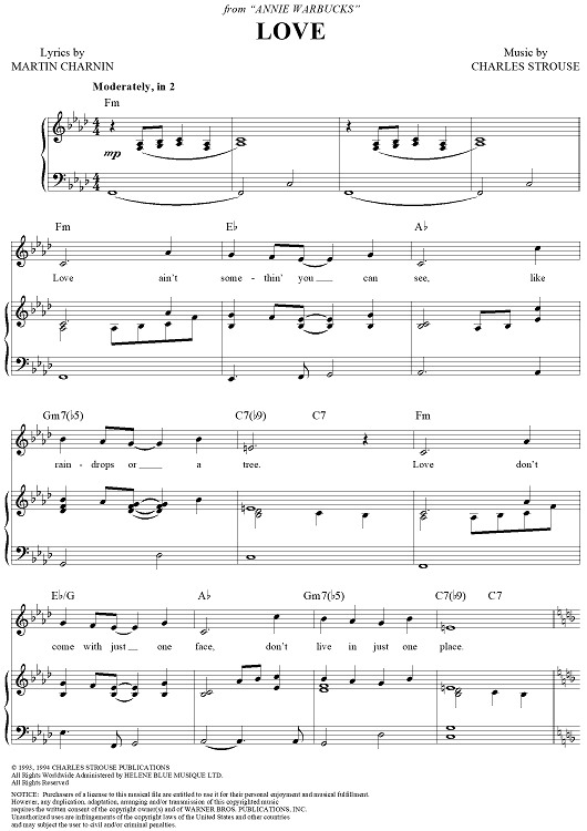Free ‘Love’ Sheet Music Download