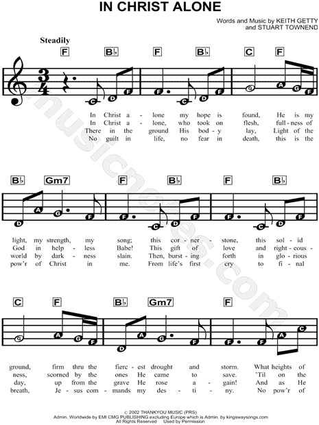 In Christ Alone Sheet Music for Beginners to Download