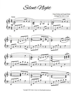Easy Christmas Piano Sheet Music — Silent Night Easy Christmas Piano Sheet Music — Silent Night