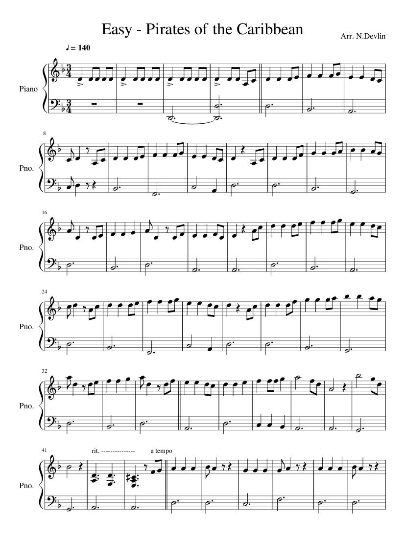 Easy Piano Pirates Songs to Play at Home