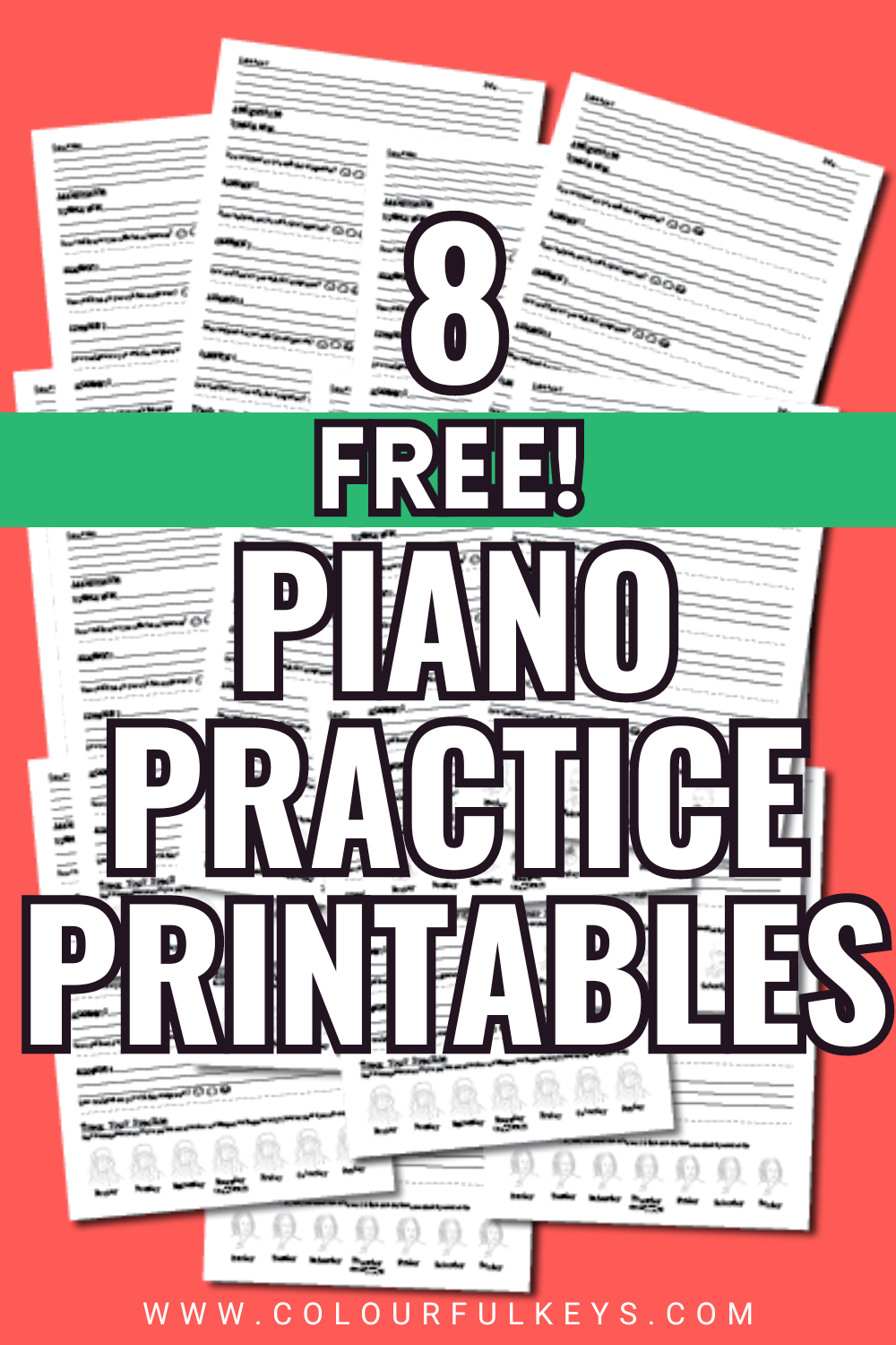 Playful Piano Practice Charts for Kids