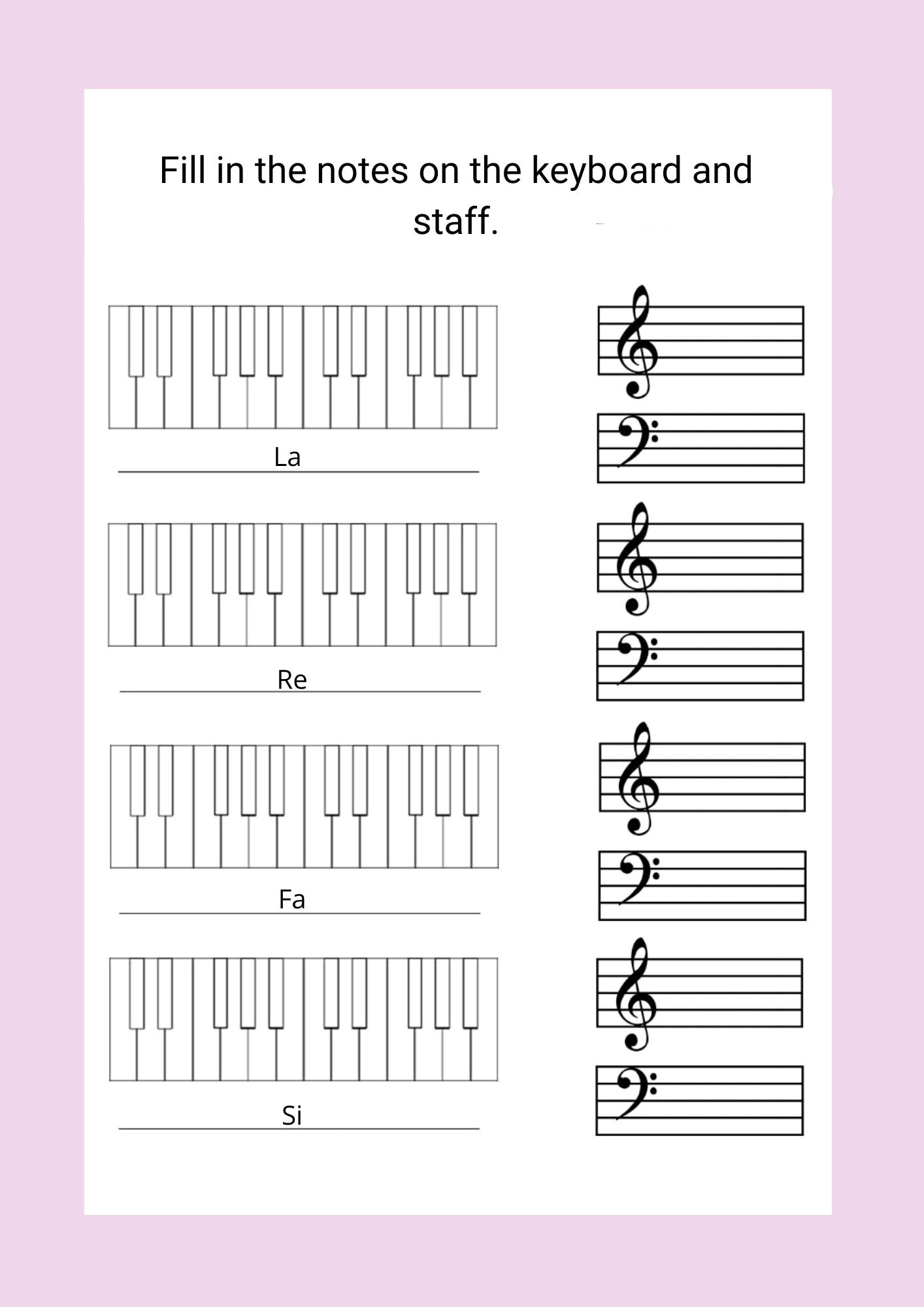Master Piano Reading with These Fun Worksheets