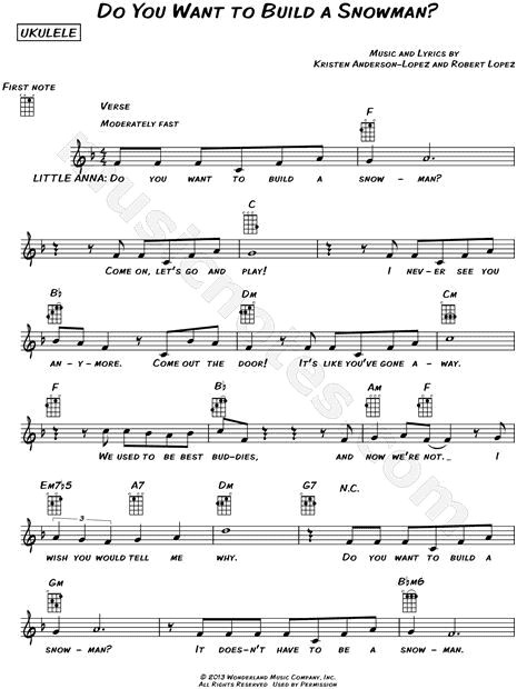 Instant Download: ‘Frozen’ Sheet Music — Build a Snowman in F Major