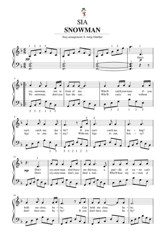 Melodious Snowman: Instant Piano Sheet Music