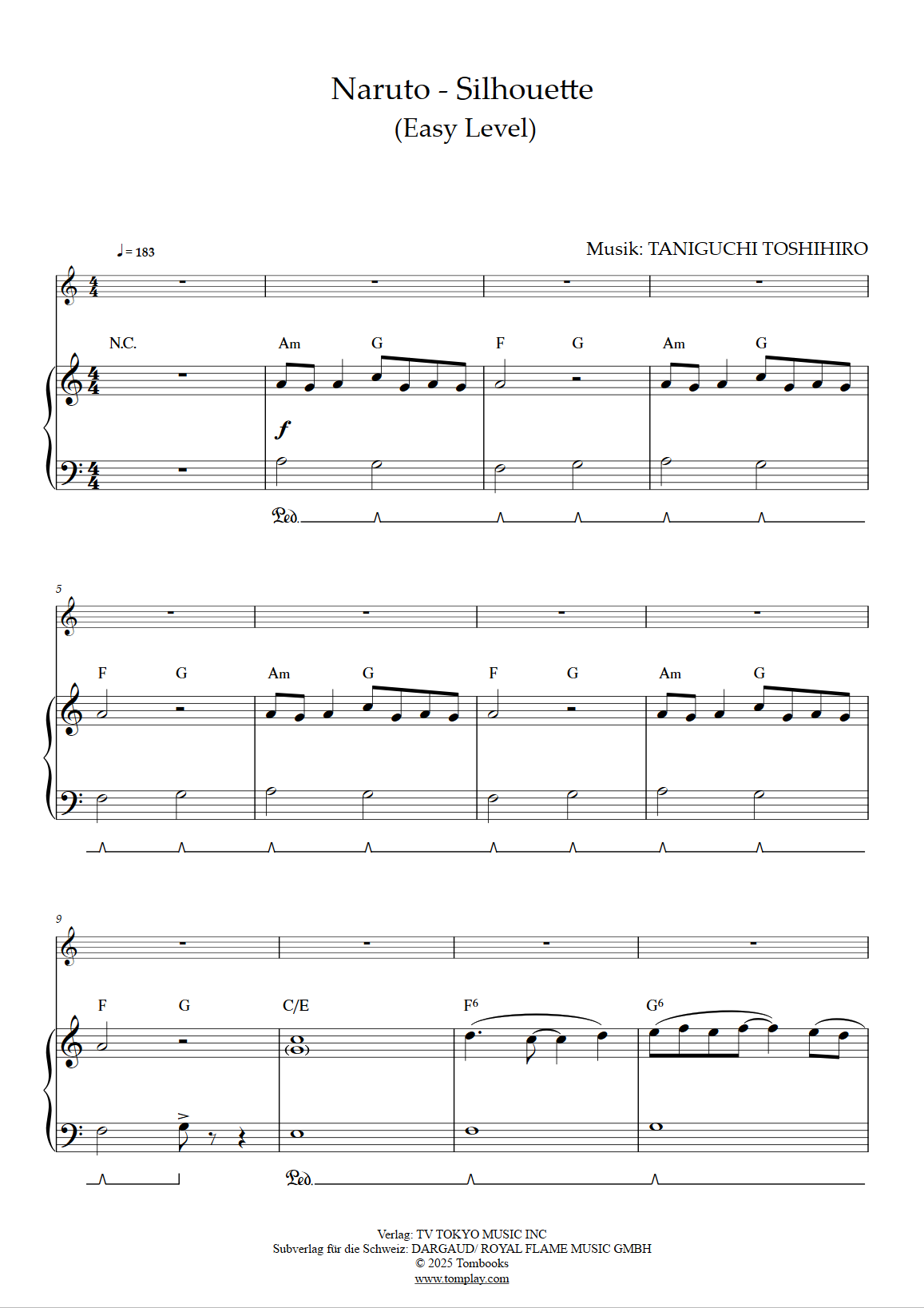 Easy Piano Version | Naruto Theme — Silhouette (Orchestral Music)