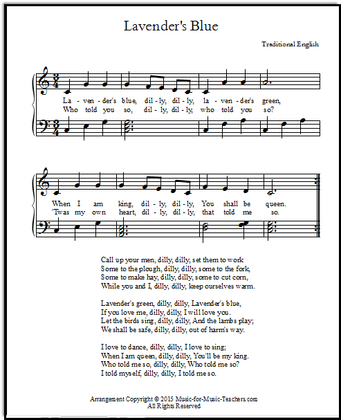 Free Cinderella Song Lyrics: Lavender’s Blue Edition