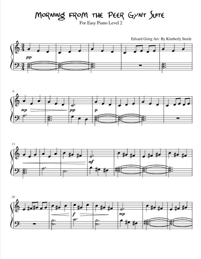 Easy Piano Recital: Grieg’s Beautiful Morning for Level 2 Players