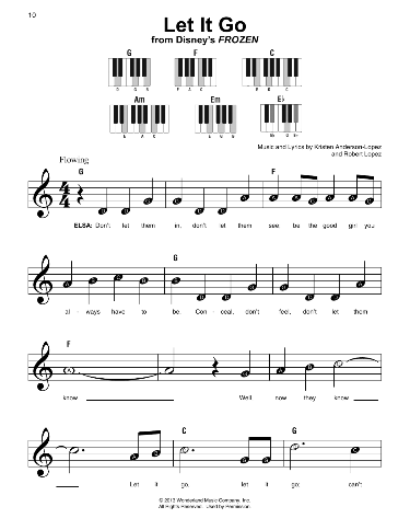 Easy Piano: Let It Go Sheet Music