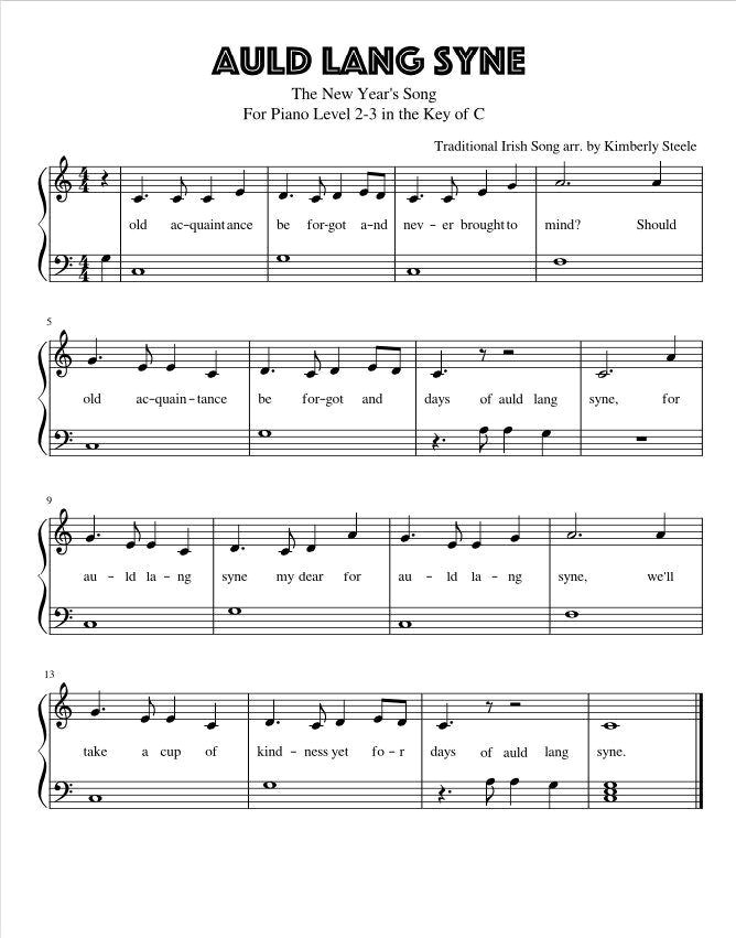 Ring in the New Year with Easy Piano ‘Auld Lang Syne’