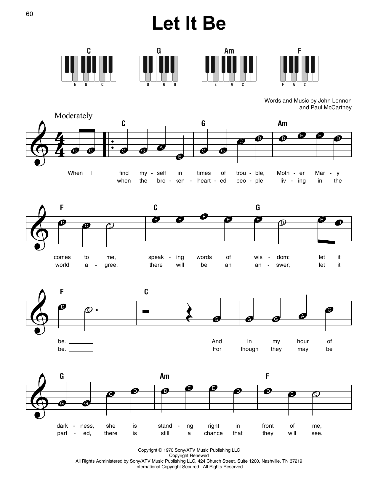 Simplify the Piano: Beatles’ ‘Let It Be’ for Easy Piano