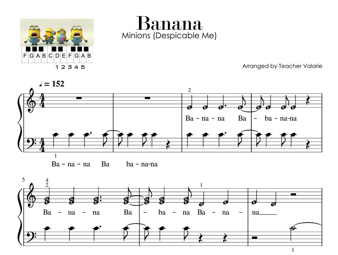 Easy Minion Piano Lessons for Kids: Bananas & More