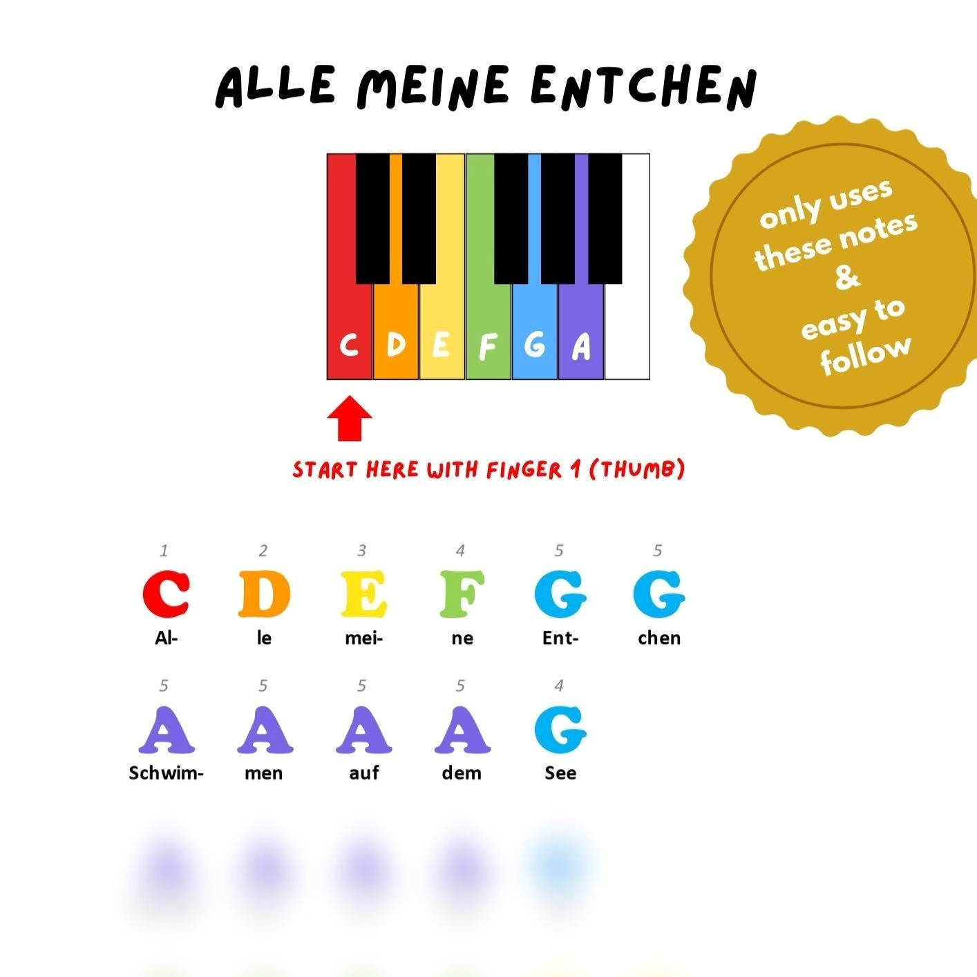 Easy Kids Piano Song — Learn in Minutes with Color Coded Sheets