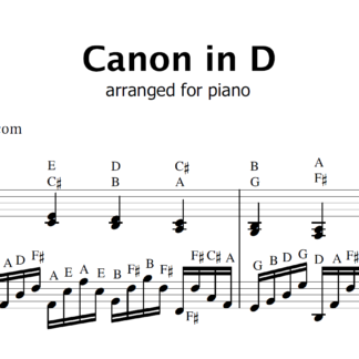 Easy Piano: Canon in D Sheet Music