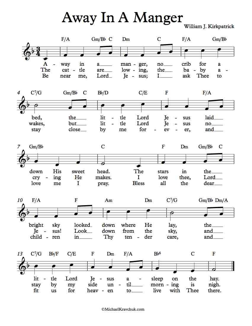 Easy Lead Sheet for Away In A Manger Easy Lead Sheet for Away In A Manger