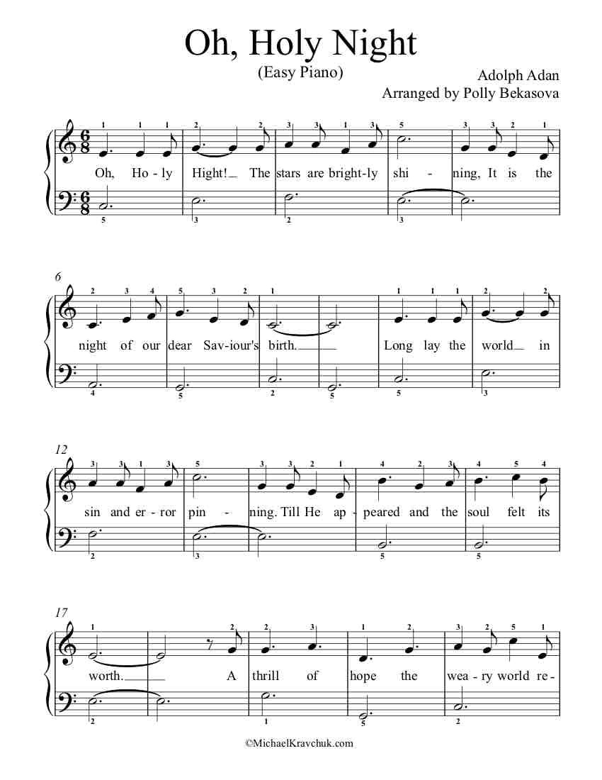 Free Piano Sheet Music for O Holy Night