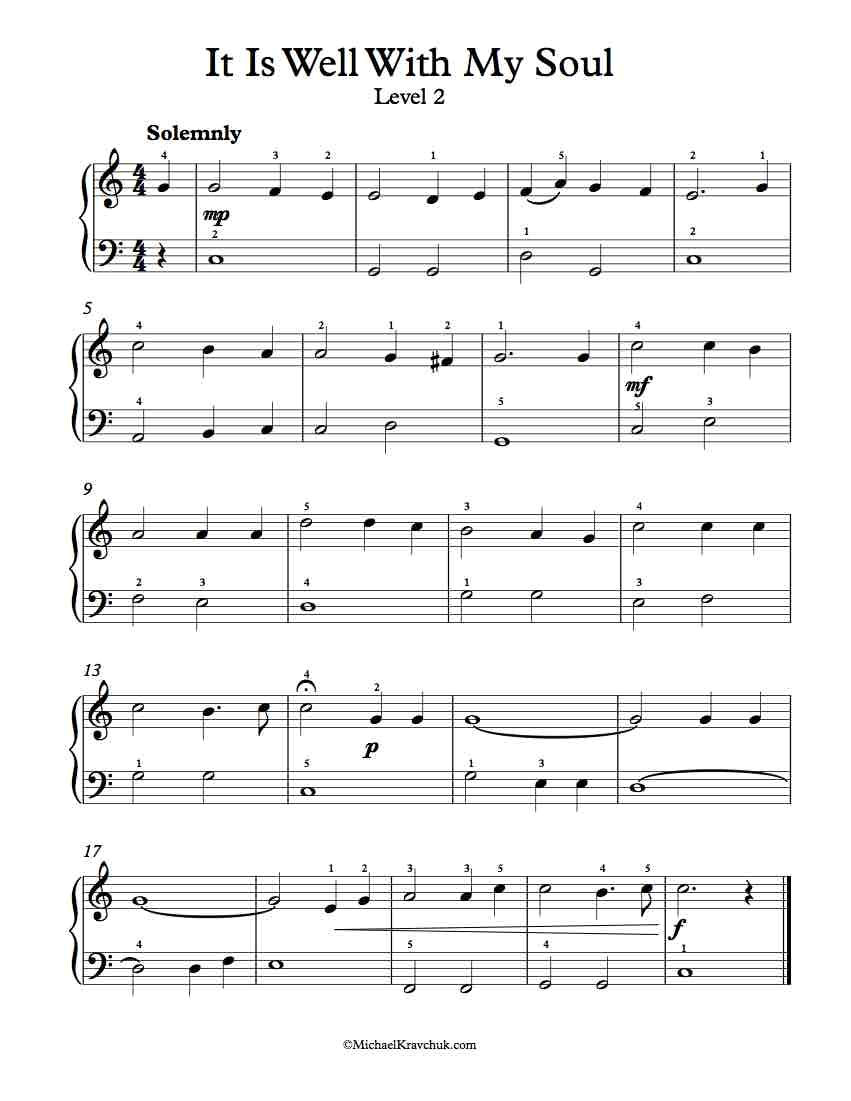Download Beautiful Piano Sheet Music: It Is Well With My Soul