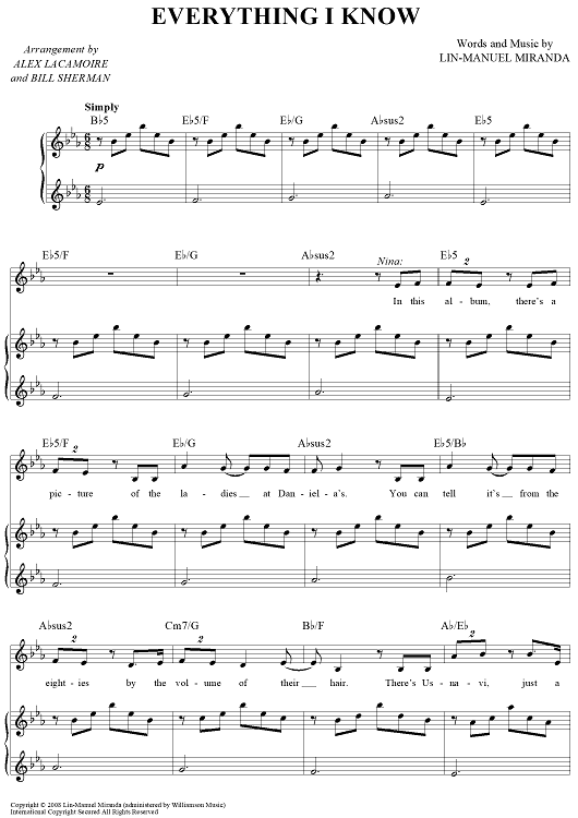 Download Lin-Manuel Miranda’s Epic Everything I Know Sheet Music