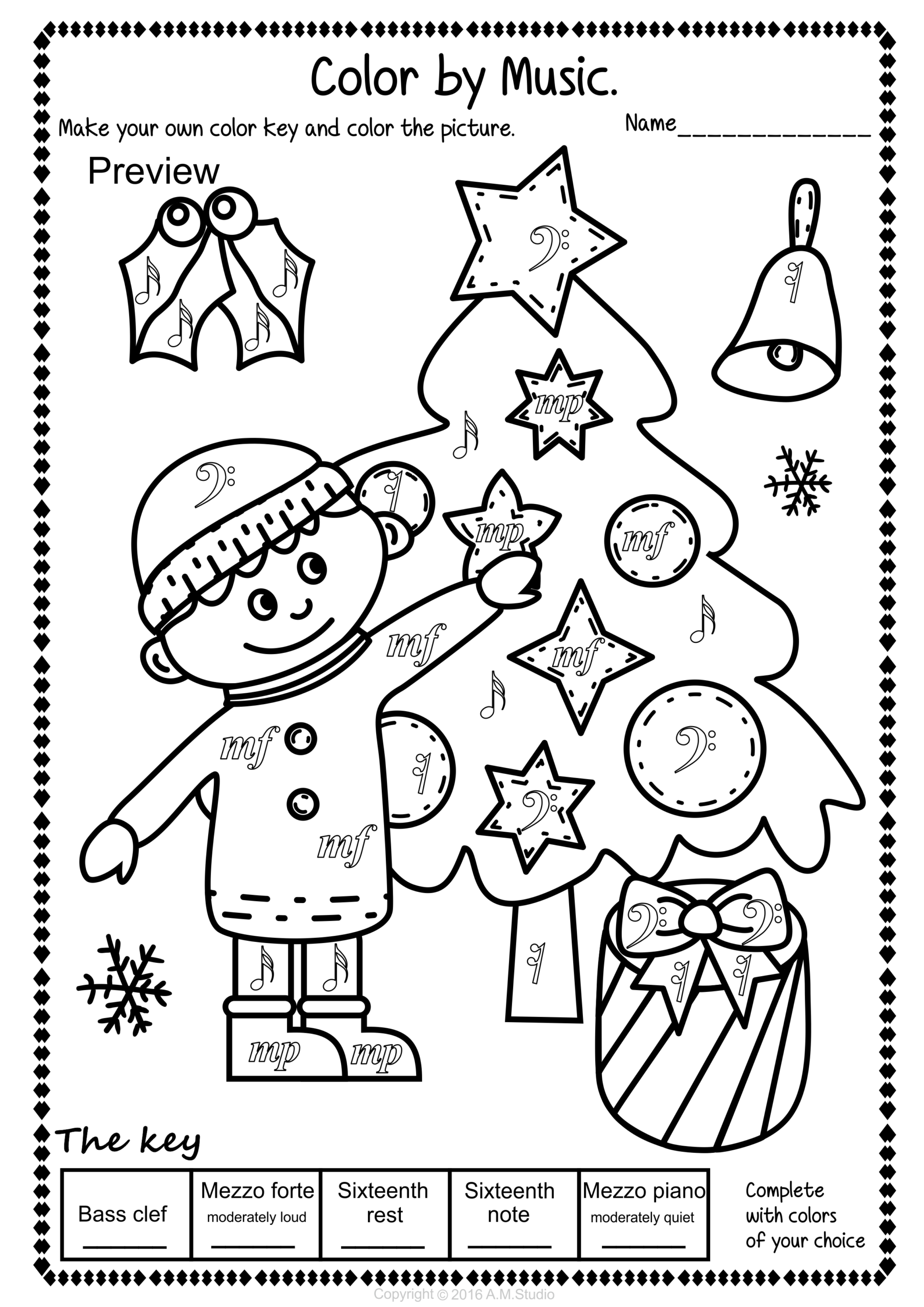 Color Your Christmas Favorites: Fun Music Notes Coloring Pages