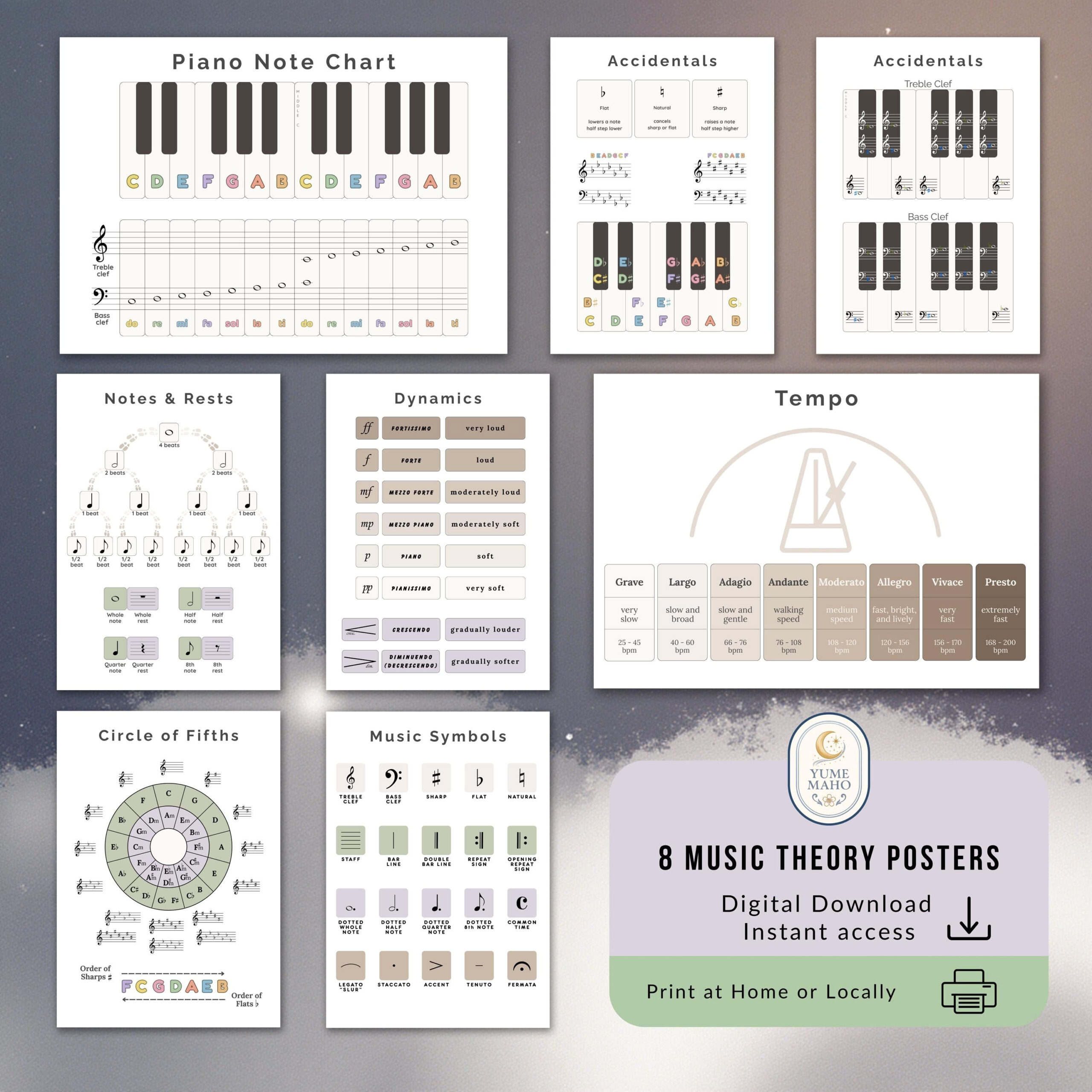 Learn Music in a Snap: 8 Essential Theory Posters