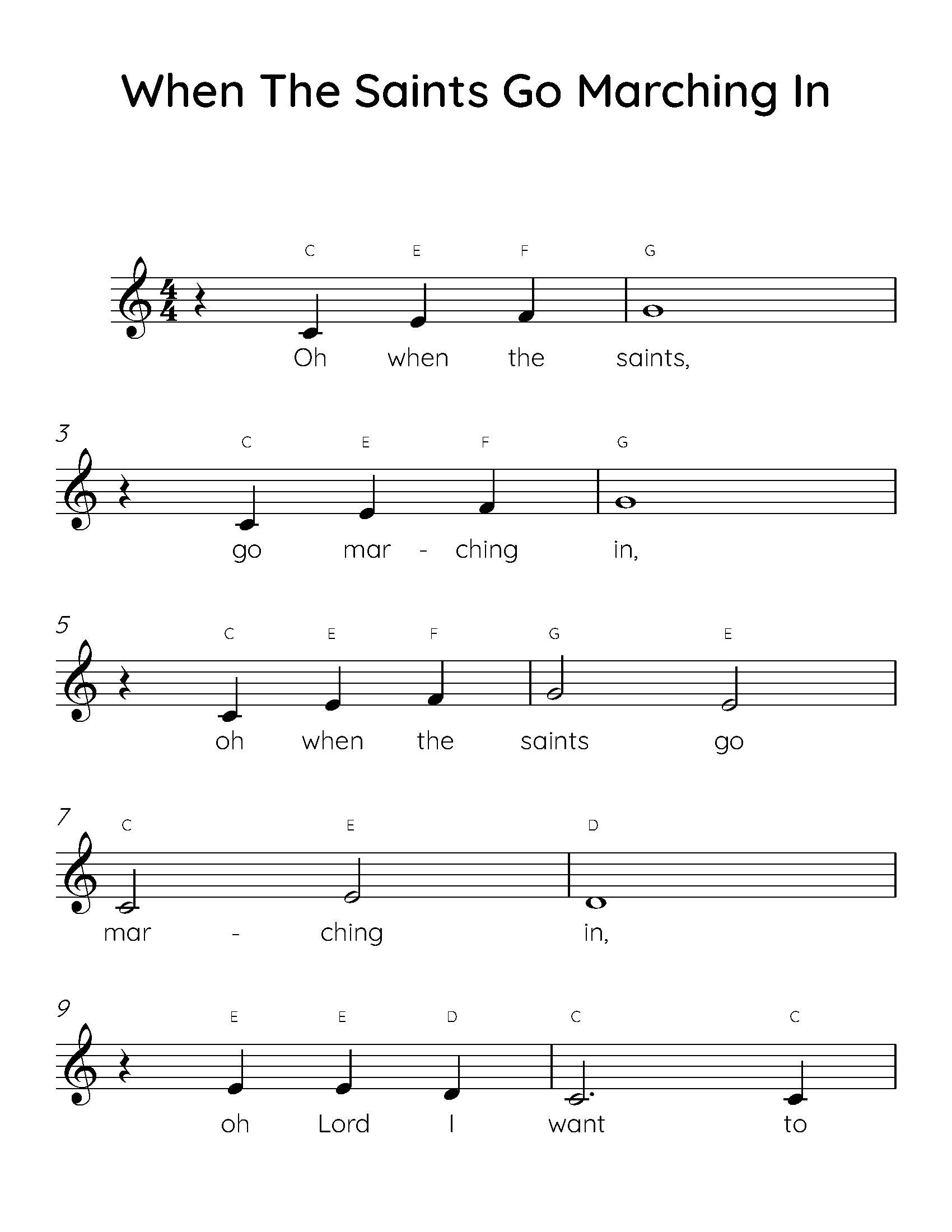 March into Music with Our Easy Saints Piano Sheet