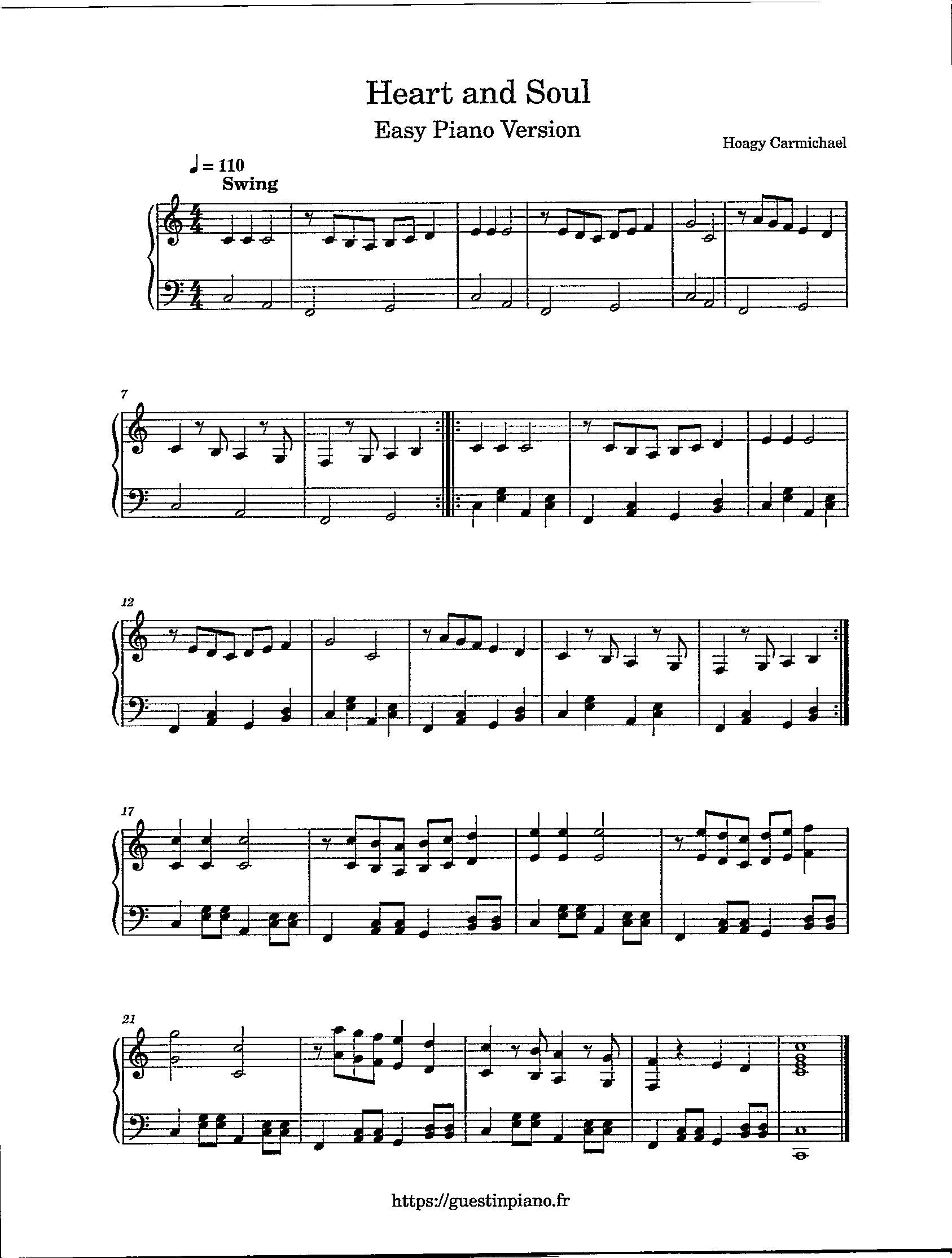 Easy Piano Solo to Touch Your Heart (Key of C)