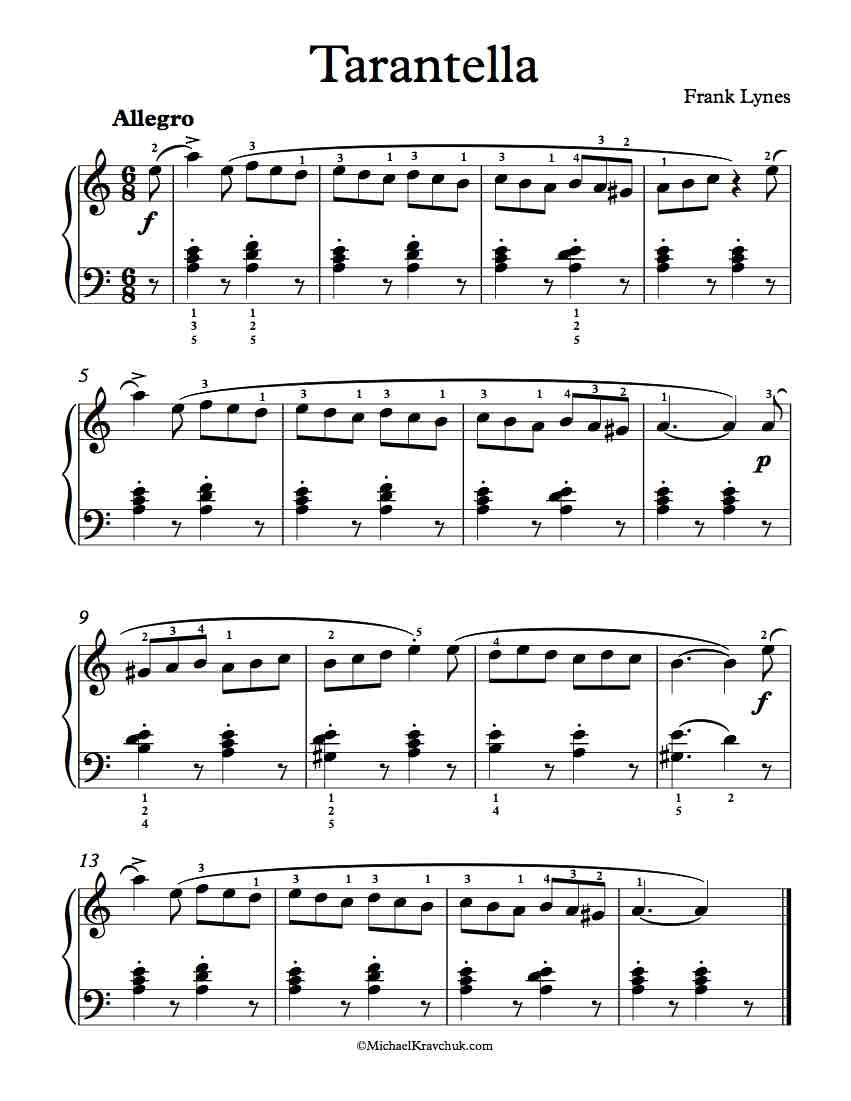Unlock Free Piano Sheet Music: Tarantella Op. 14, No. 8