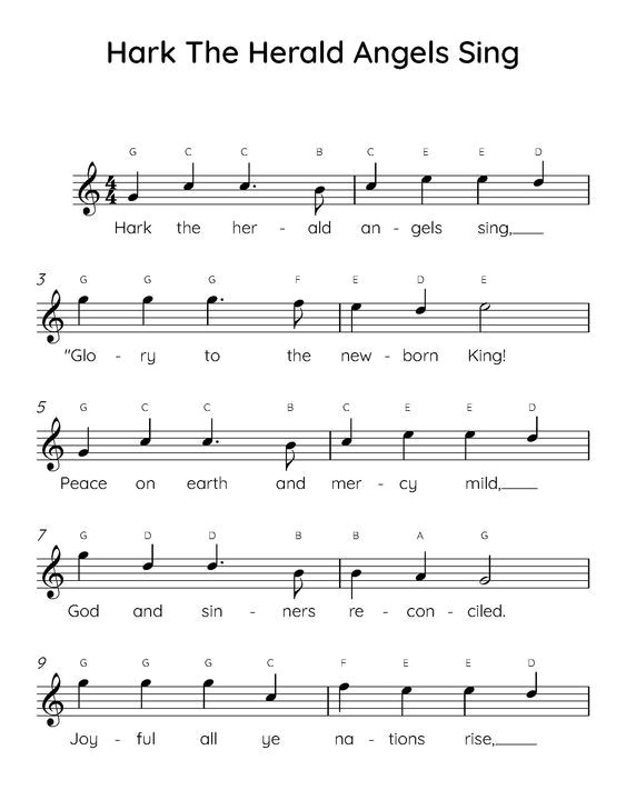 Easy Christmas Piano: Hark the Herald Angels Sing Sheet Music