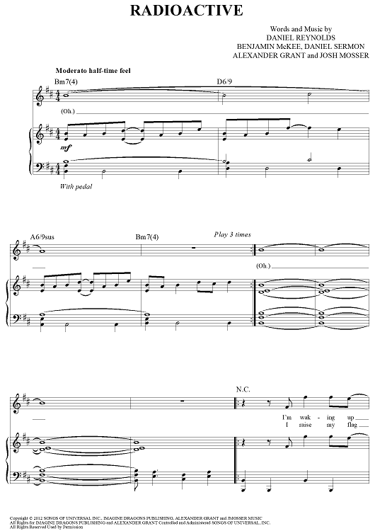 Unlock the Radioactive Imagine Dragons Piano Sheet Music