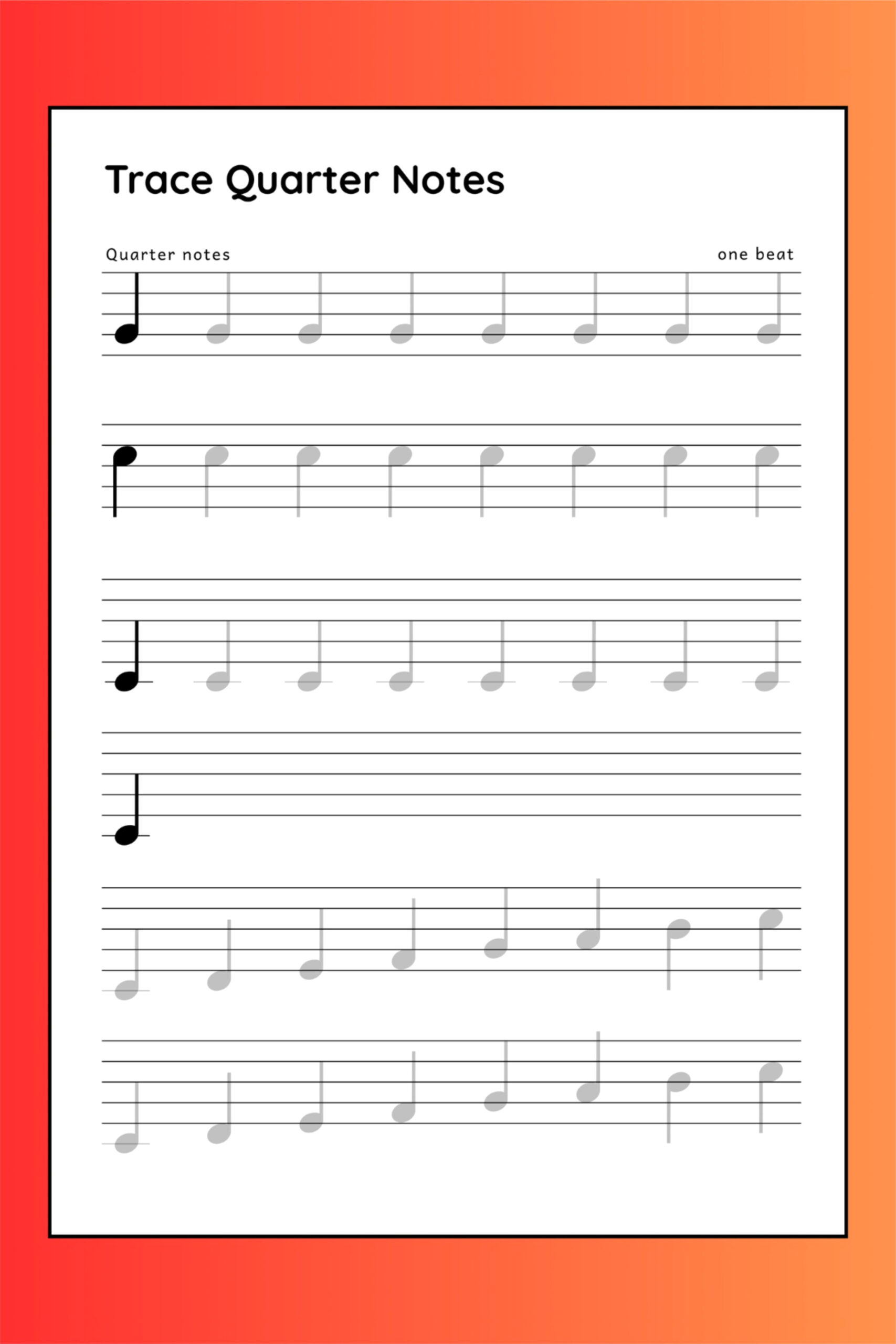 Master the Rhythm: Printable Music Practice Sheets for Quarter Notes Master the Rhythm: Printable Music Practice Sheets for Quarter Notes