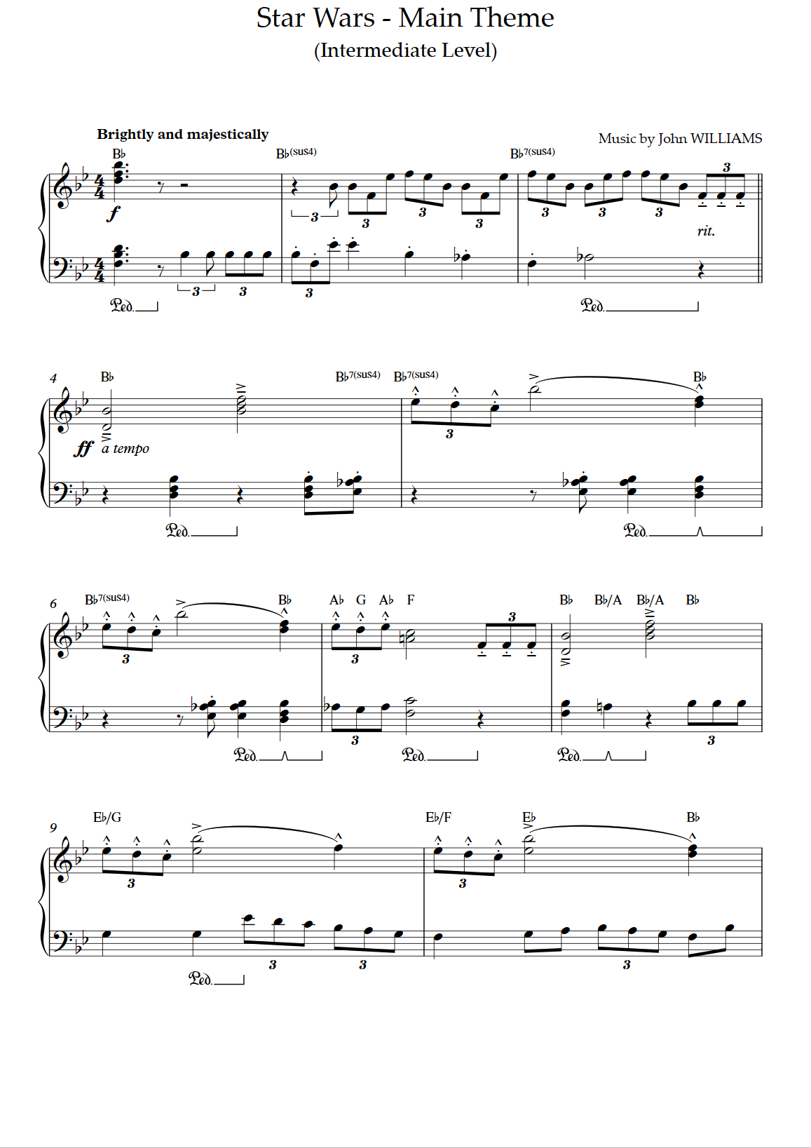 Epic Solo Piano: Play Star Wars Main Theme