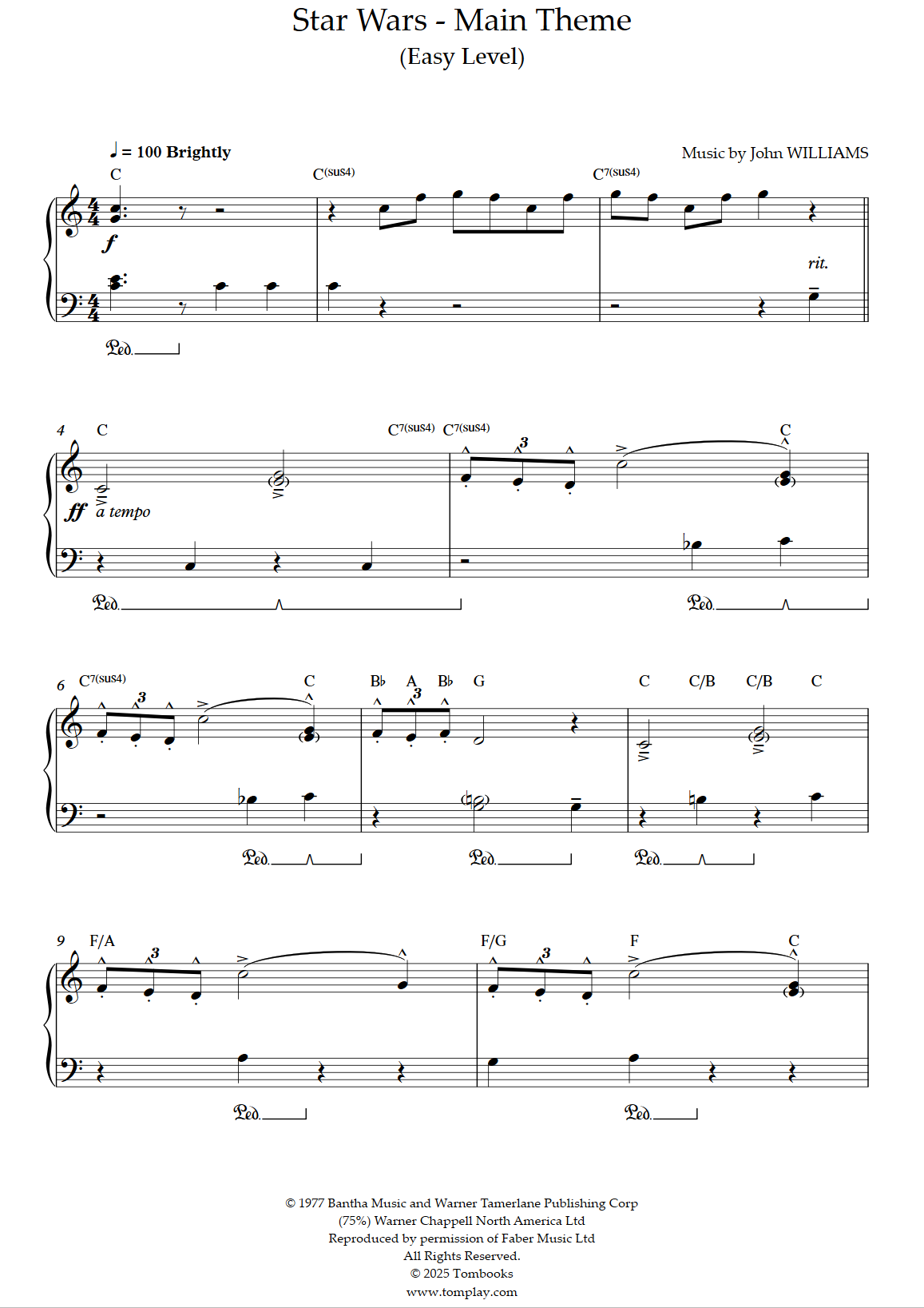 May the Music Be with You: Easy Piano Sheet Music to ‘Star Wars’ Classic