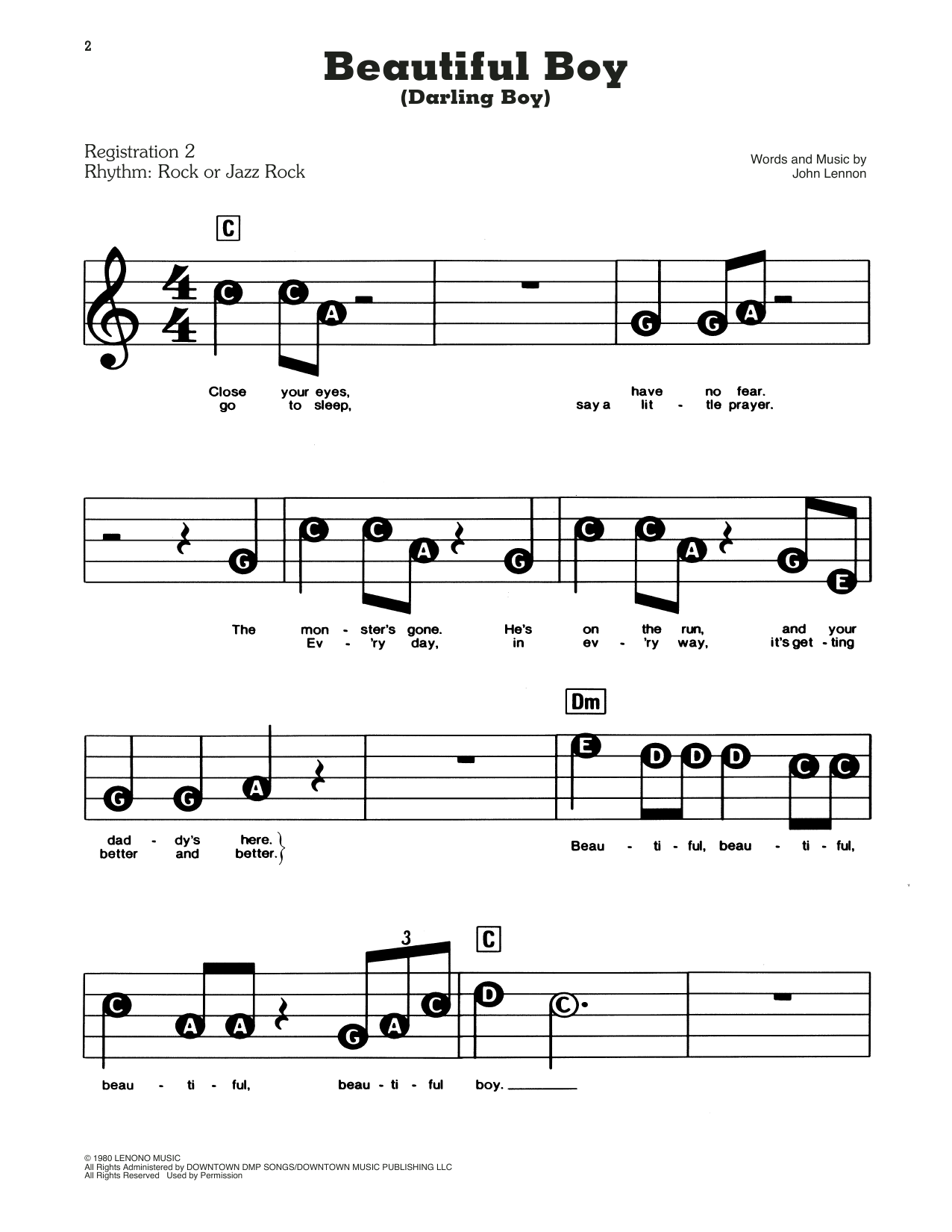 Download John Lennon’s Iconic Beautiful Boy Sheet Music
