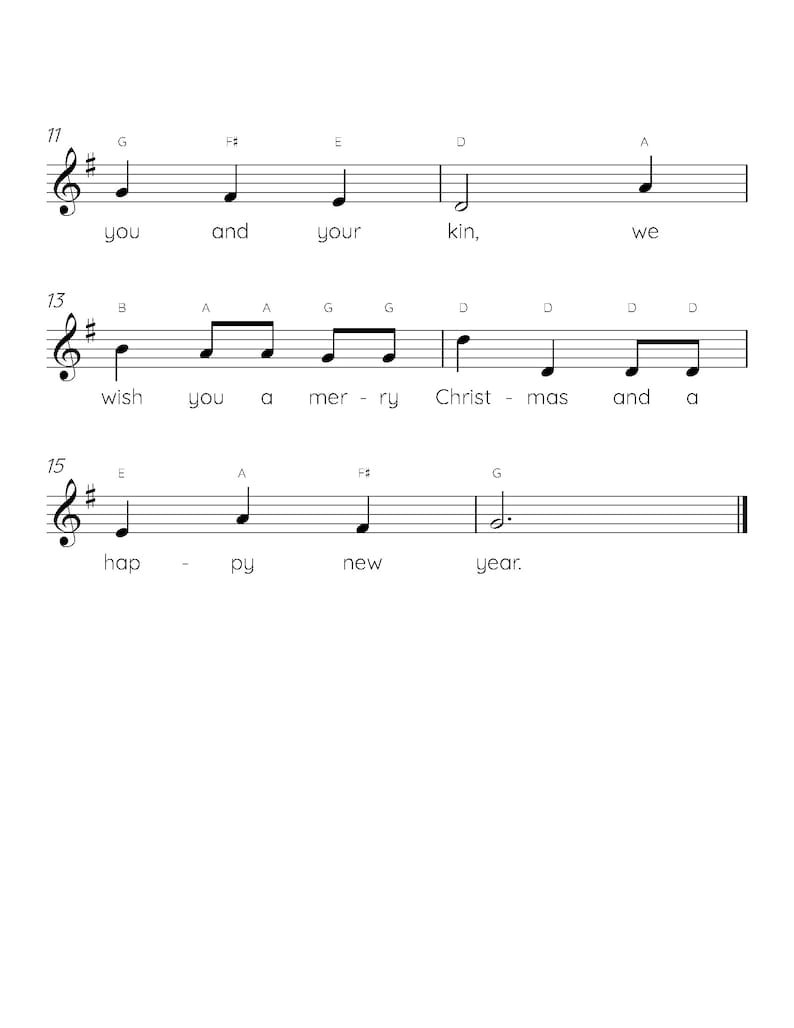 Easy Piano Christmas Carols for Kids: Instant Download