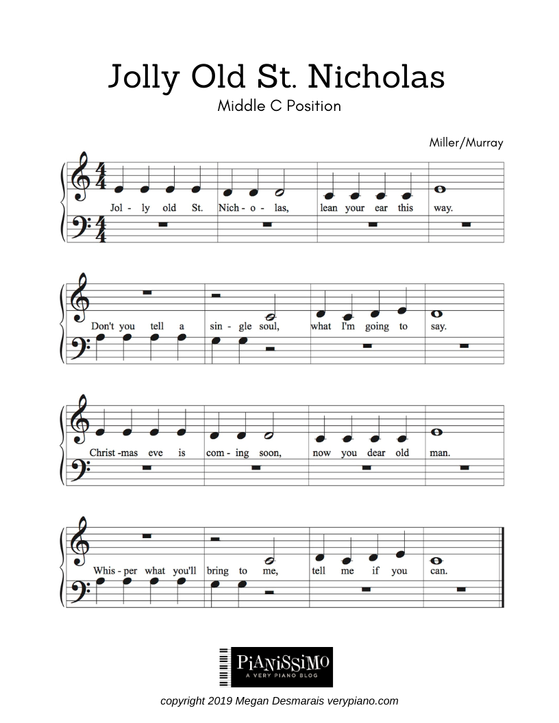 Easy Piano: Jolly Old St. Nicholas Sheet Music Free