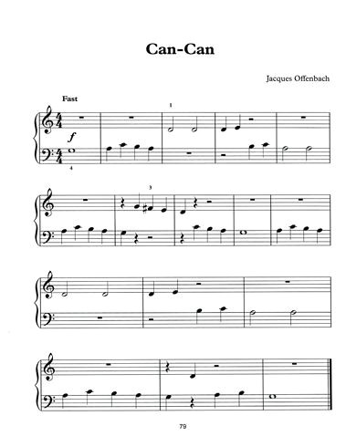 Easy Piano Sheet Music: Download the Can-Can for Free