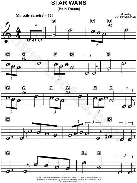 Download ‘Star Wars’ Sheet Music in C Major for Beginners
