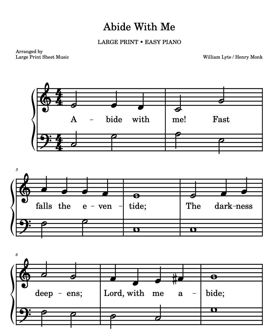 Easy Piano Classics: Large Print Digital Download
