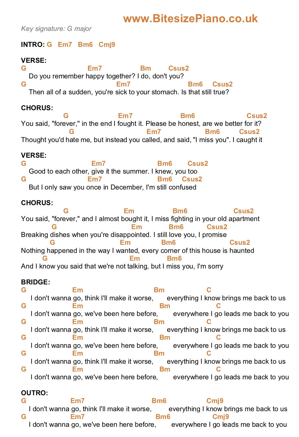 Sweeping Regret: Piano Chords and Heartfelt Apology Lyrics